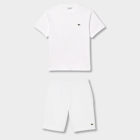Ensemble short/t-shirt Lac*ste Blanc