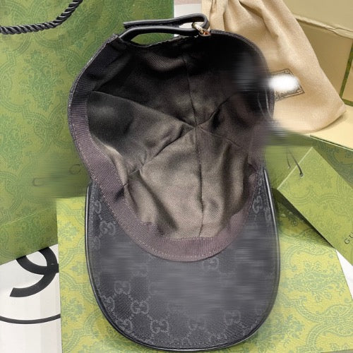 Casquette en Toile Noire GG avec bande Web
