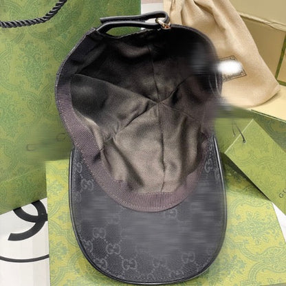 Casquette en Toile Noire GG avec bande Web