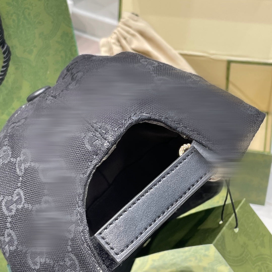 Casquette en Toile Noire GG avec bande Web