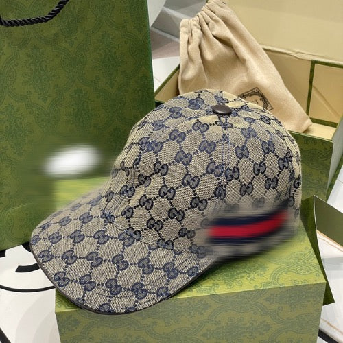 Casquette en toile Beige GG avec bande Web