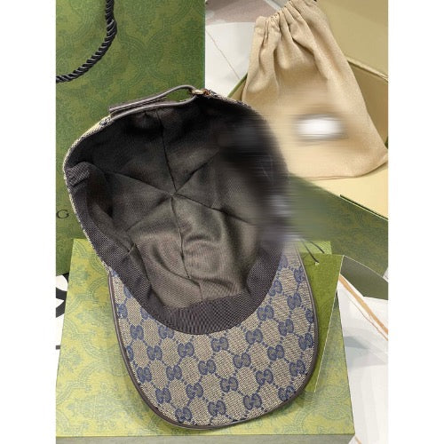 Casquette en toile Beige GG avec bande Web